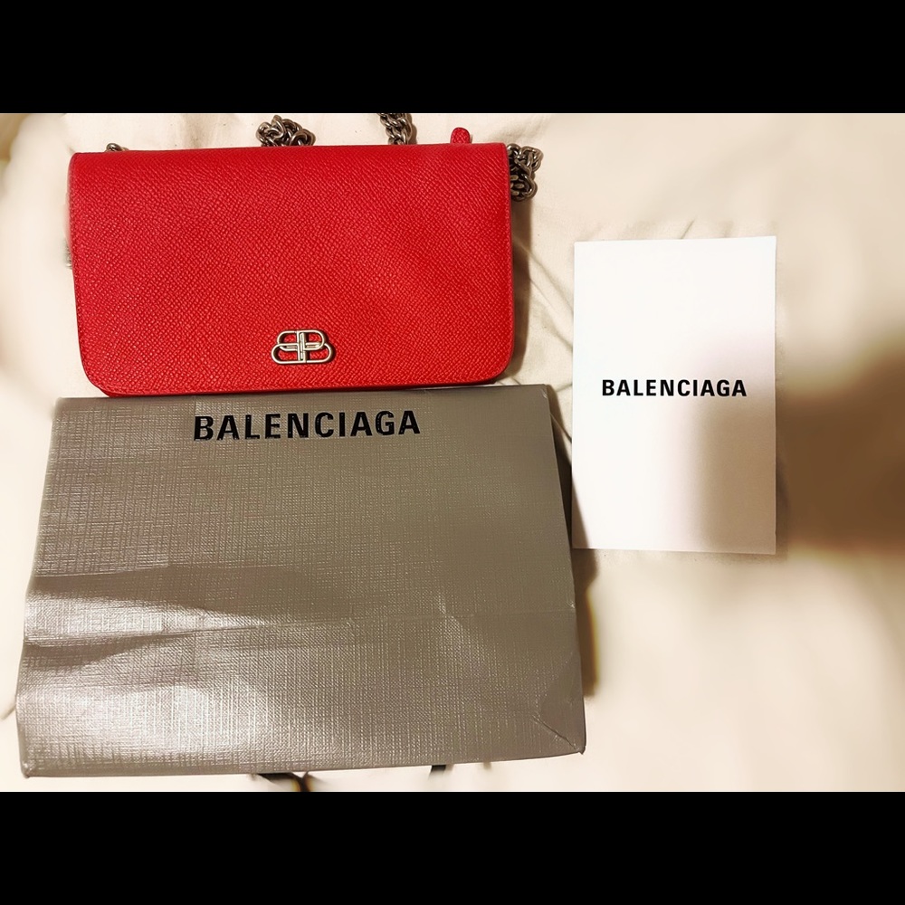 Balenciaga Red Cross Body wallet